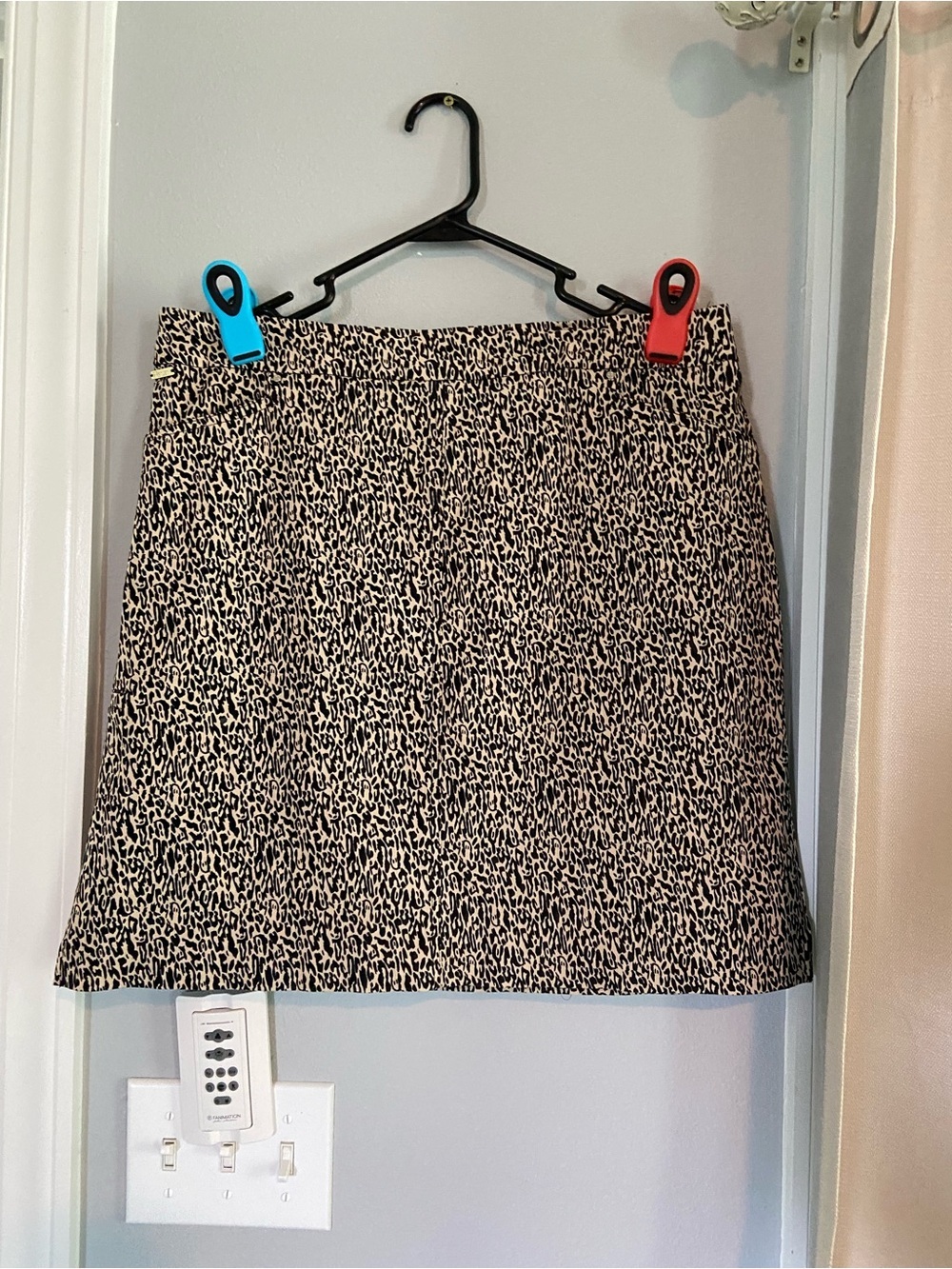 Women's Beige and Black Leopard Print Skorts
